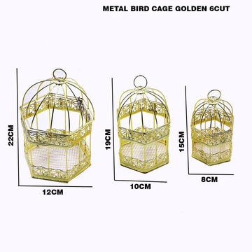 metal bird cage golden 6 cut