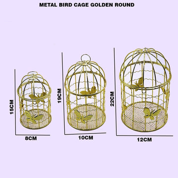 metal bird cage golden round