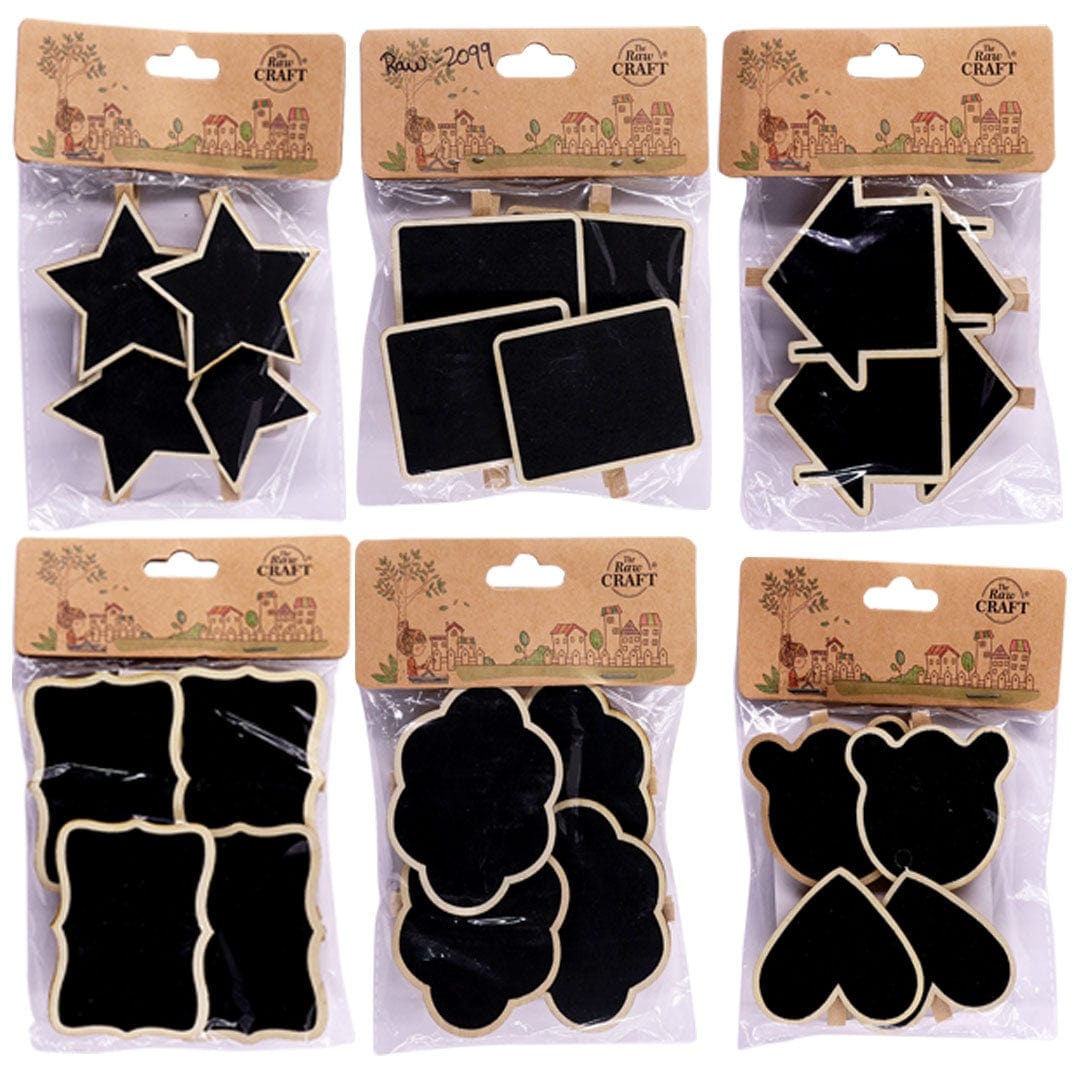 Ravrai Craft - Mumbai Branch art and craft wooden black board with clip 4pcs