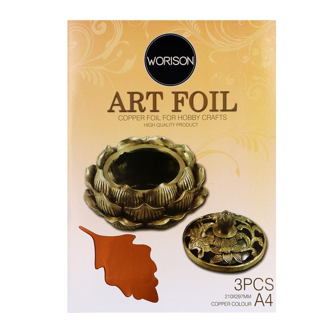 Ravrai Craft - Mumbai Branch Art Foil Art Foil |CopperColour Foil |3Pcs| A4 Size