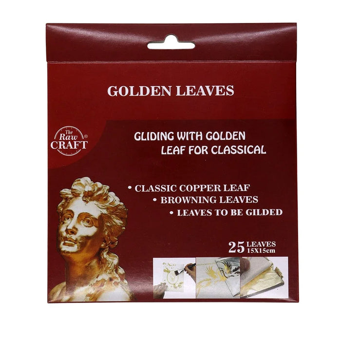 Metallic 25 Leaves Trc 15x15cm Golden