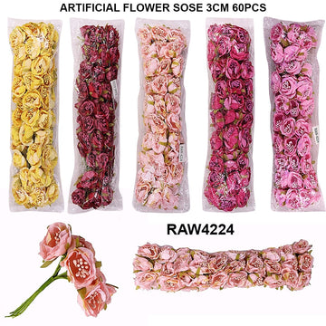 Artificial Flower Rose 3Cm 60Pcs Raw4224