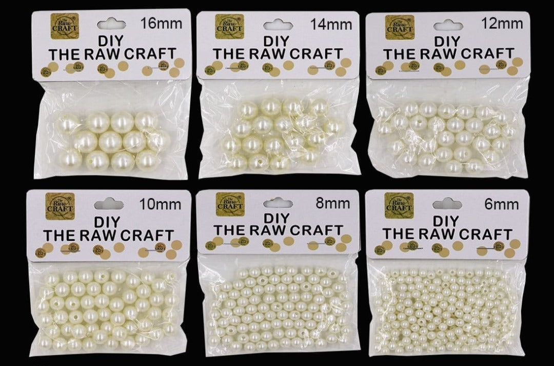 Ravrai Craft - Mumbai Branch Arts & Crafts Craft Moti Pearl Off White Mix: Assorted Decorative Pearls for Creative Projects
