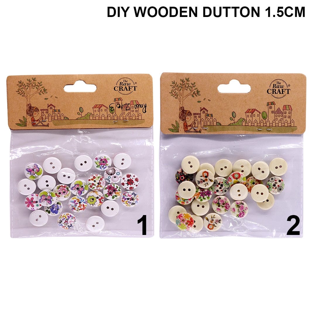 Ravrai Craft - Mumbai Branch Arts & Crafts Diy Wooden Buttons 1.5Cm