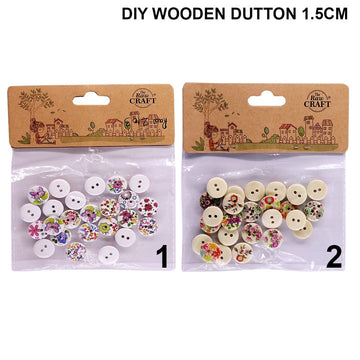 Diy Wooden Buttons 1.5Cm