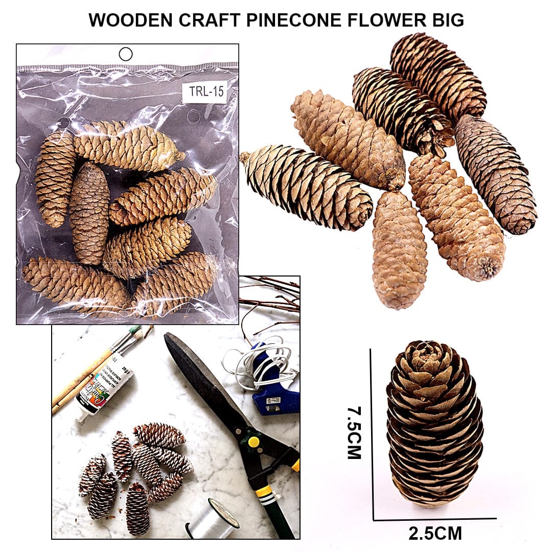 Ravrai Craft - Mumbai Branch Arts & Crafts WOODEN PINECONE FLOWER BIG TRL-15