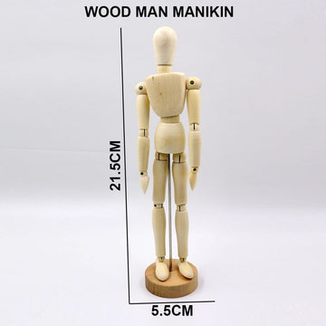 Ravrai Craft - Mumbai Branch Arts & Crafts Wooden Posable Manikin, 20cm - Perfect for Artists and Hobbyists
