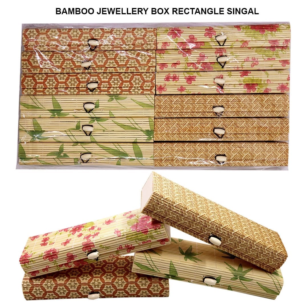 Ravrai Craft - Mumbai Branch Bamboo box EcoChic™ Bamboo Jewelry Box: Stylish and Sustainable Storage Solution (Rectangle, Single Compartment)