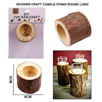Round and Long Wooden Candle Stand