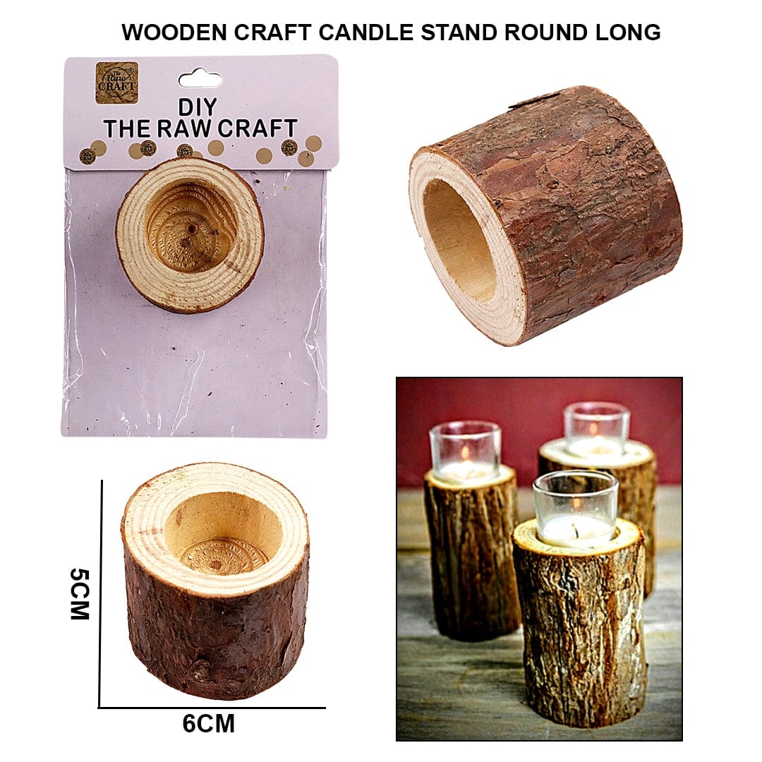 Ravrai Craft - Mumbai Branch Candle stand Round and Long Wooden Candle Stand