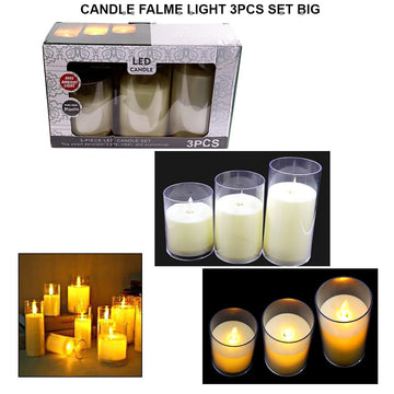Ravrai Craft - Mumbai Branch candles Candle Falme Light 3Pcs Set Big