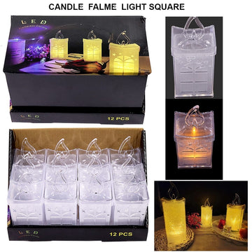 Contain 1 Unit CANDLE FLAME LIGHT SQUARE