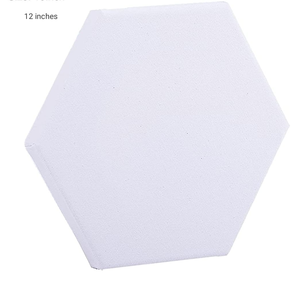 Ravrai Craft - Mumbai Branch Canvas, Sketch books and Everything! Hexagonal Canvas Frame, 12 inches