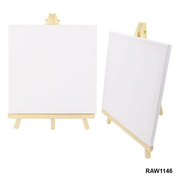 Wooden Easel with 25x25 cm Canvas