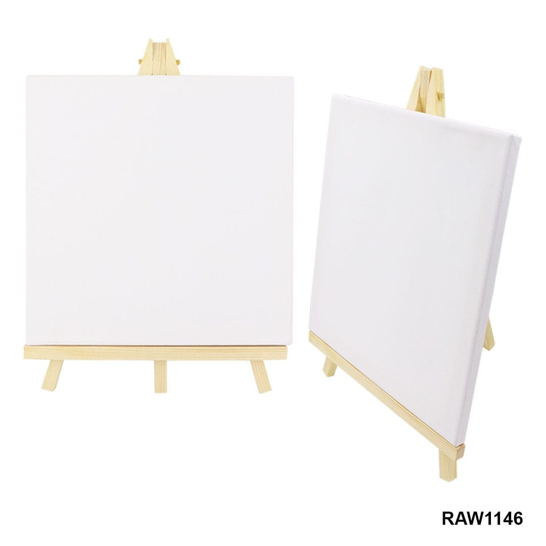 Ravrai Craft - Mumbai Branch Canvas, Sketch books and Everything! Wooden Easel with 25x25 cm Canvas