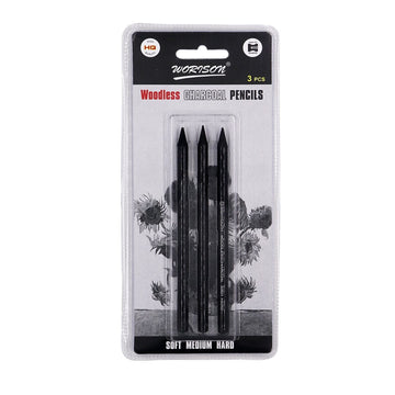 Worison Charcoal Pencils Drawing Set - 12 Pieces Soft Medium and Hard