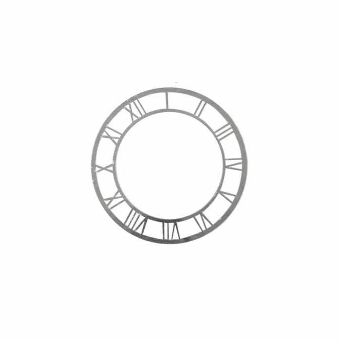 Acrylic Clock Cutout 4Inch silver Roman