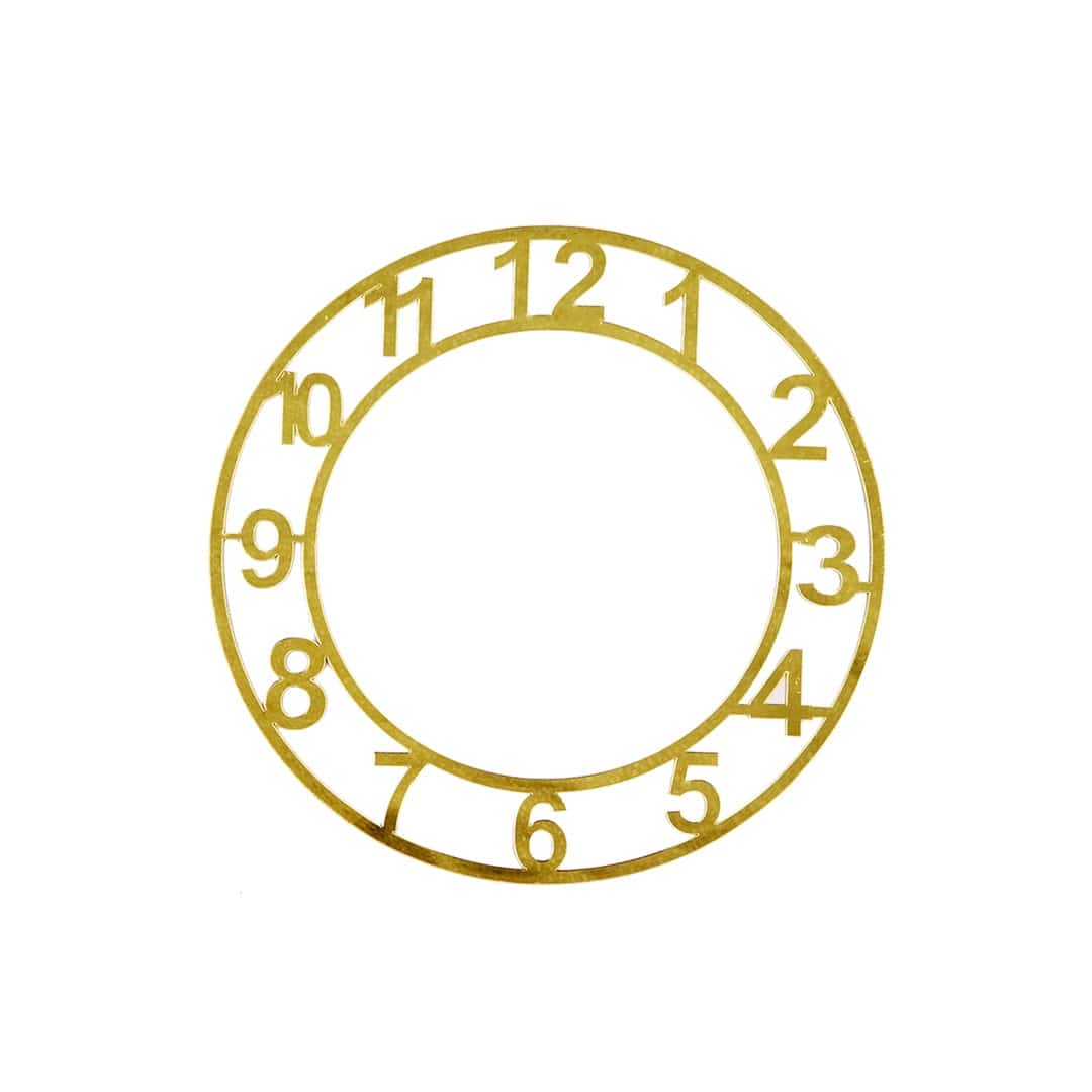 Ravrai Craft - Mumbai Branch clock accessories Acrylic Clock Cutout 6Inch Golden Numbers