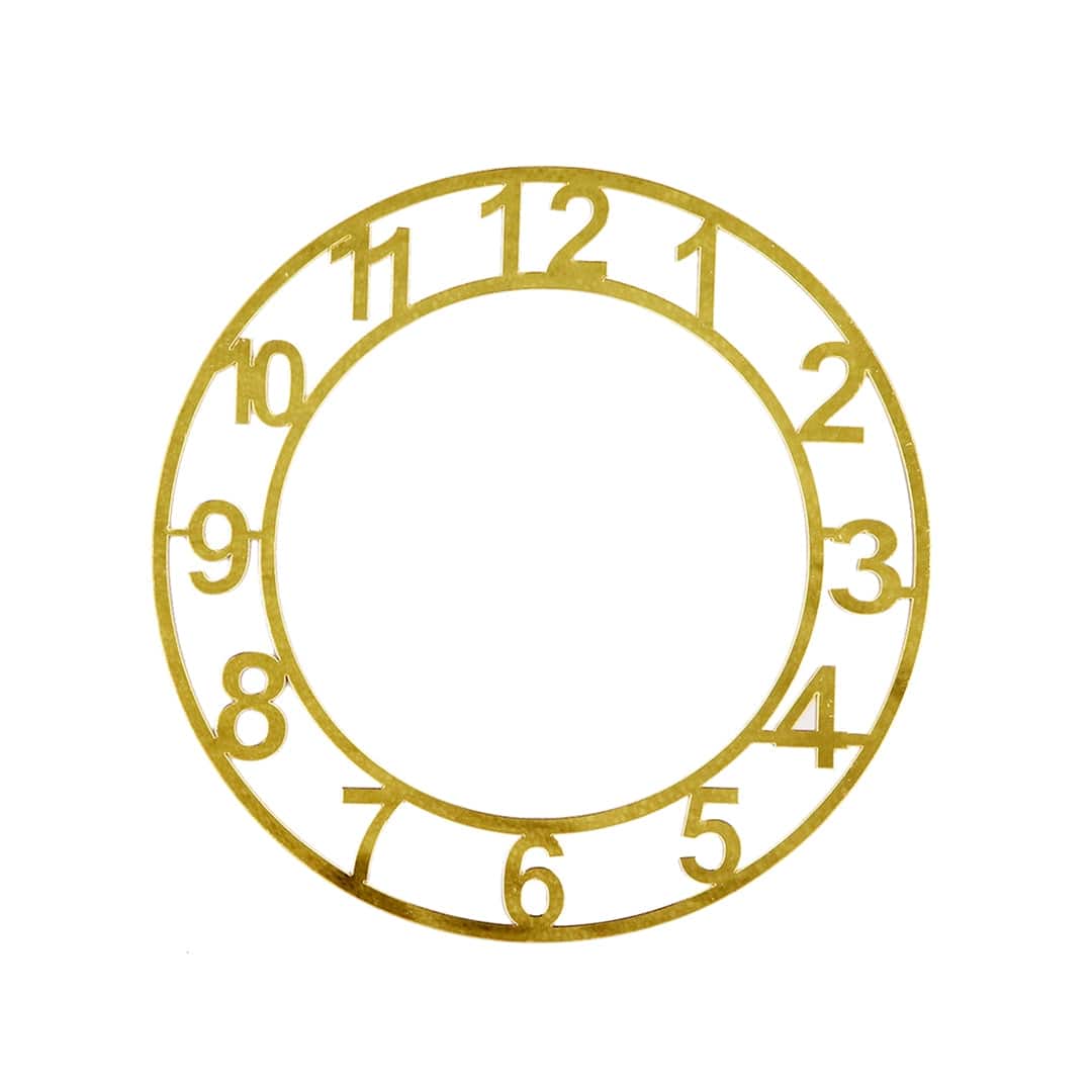 Ravrai Craft - Mumbai Branch clock accessories Acrylic Clock Cutout 8Inch Golden Numbers