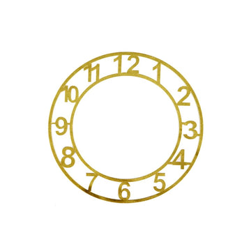 Acrylic Number Clock Cutout 4Inch Golden (Pack of 5 Rings)