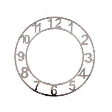 Acrylic Number Clock Cutout 4Inch Silver
