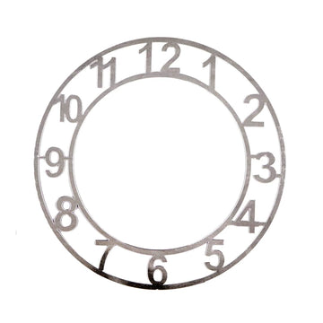 Acrylic Number Clock Cutout 6Inch Silver