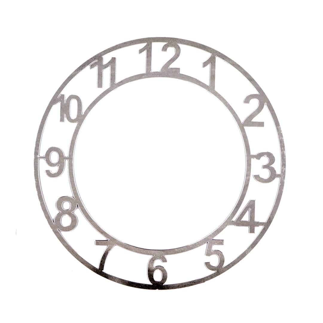 Ravrai Craft - Mumbai Branch clock accessories Acrylic Number Clock Cutout 6Inch Silver