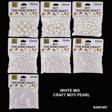 Craft Pearls Mix Pack | White color
