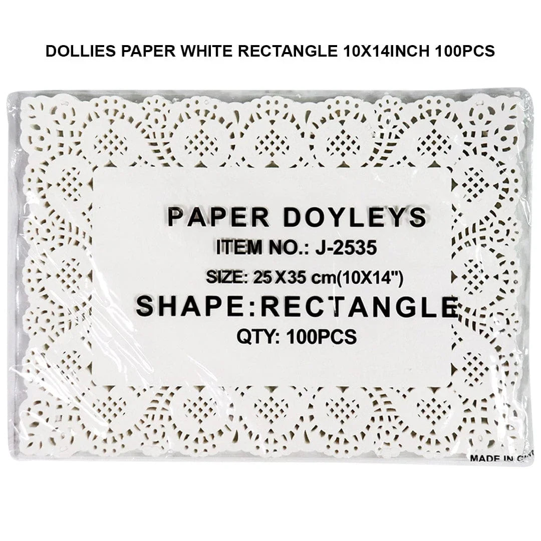 Ravrai Craft - Mumbai Branch Craft Accessories Doilies Paper White Rectangle 10 X 14 inch 100Pcs