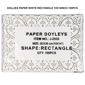 Ravrai Craft - Mumbai Branch Craft Accessories Doilies Paper White Rectangle 10 X 14 inch 100Pcs