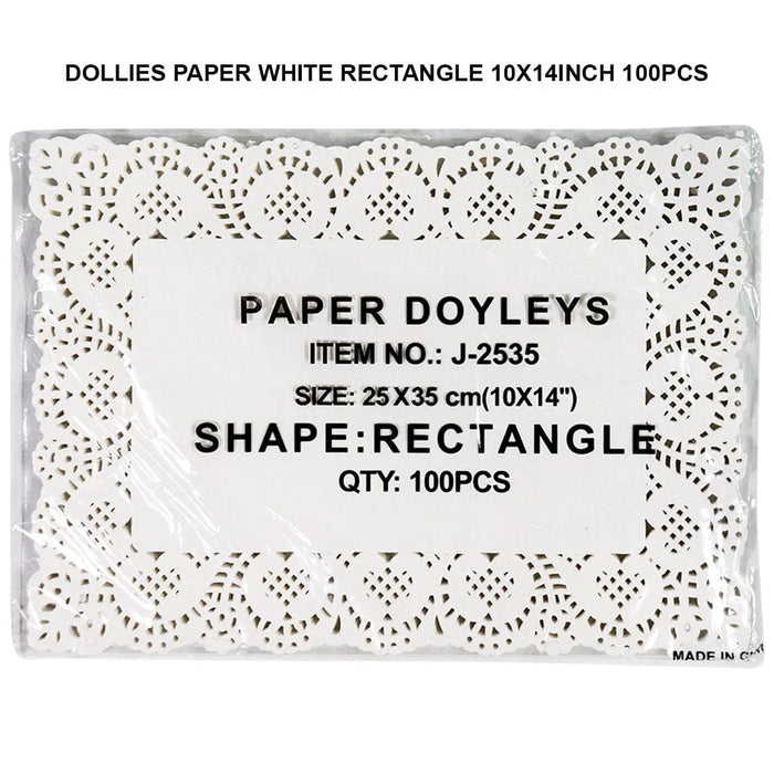 Doilies Paper White Rectangle 10 X 14 inch 100Pcs
