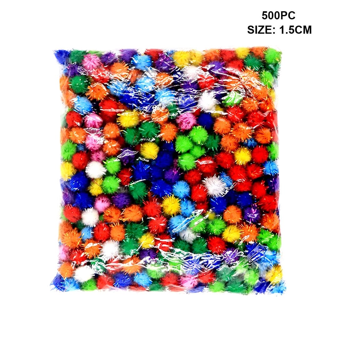 Ravrai Craft - Mumbai Branch Craft Accessories Pompom Ball Glitter Big 500Pcs