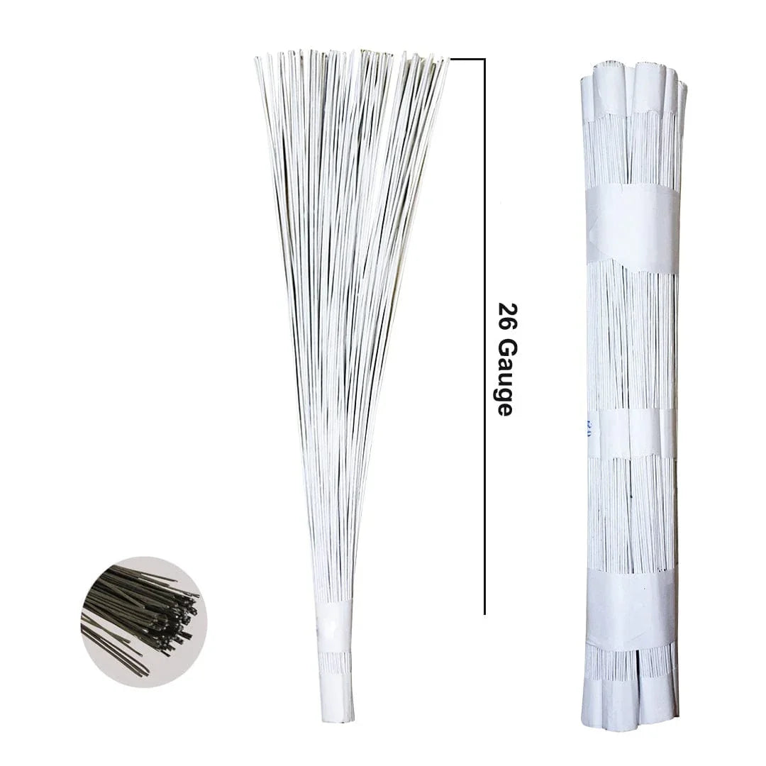 White Wire 12Inch | Used in combination with pipe cleaners| Pack of 1 Contains 100 wires