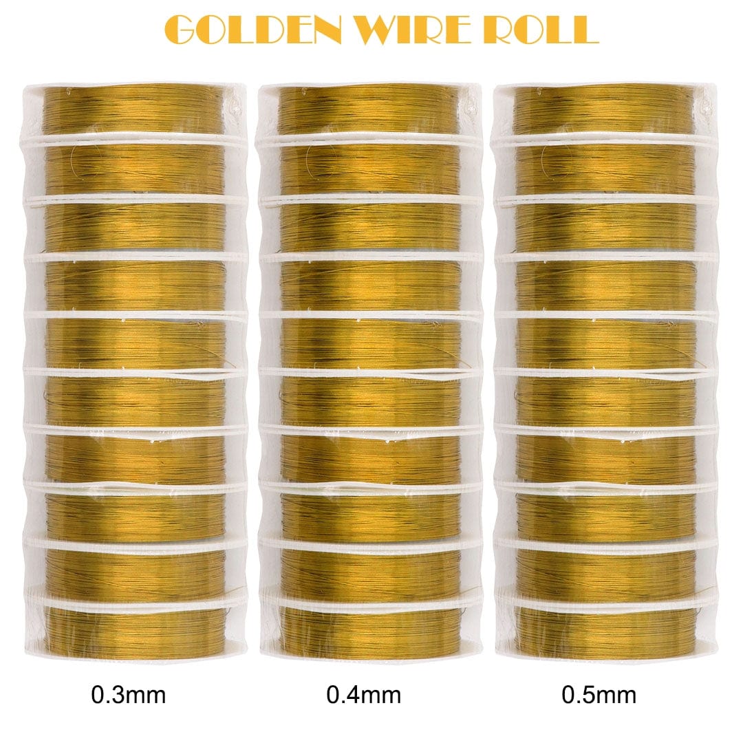 Ravrai Craft - Mumbai Branch Craft Accessories Wire Roll 10Pcs Gold