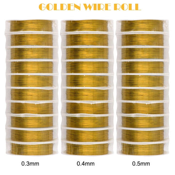 Ravrai Craft - Mumbai Branch Craft Accessories Wire Roll 10Pcs Gold