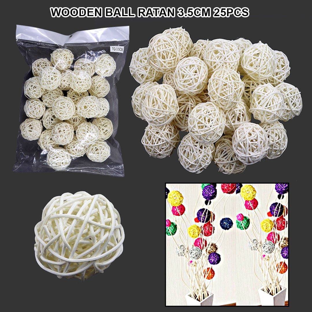 Ravrai Craft - Mumbai Branch Craft Accessories Wooden ball ratan 5cm 25pcs tq3-5cm