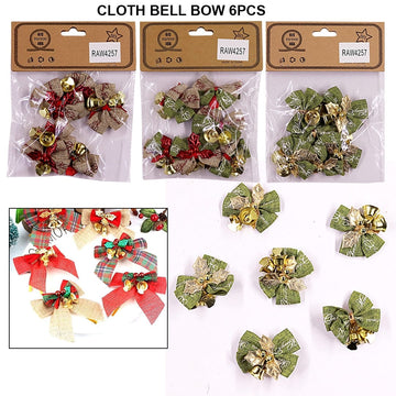 Cloth Bell Bow | 6 Pcs