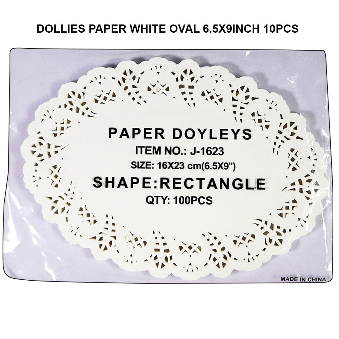 Ravrai Craft - Mumbai Branch Craft Doilies Paper White Oval 6.5 X 9 inch 100Pcs