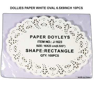 Doilies Paper White Oval 6.5 X 9 inch 100Pcs