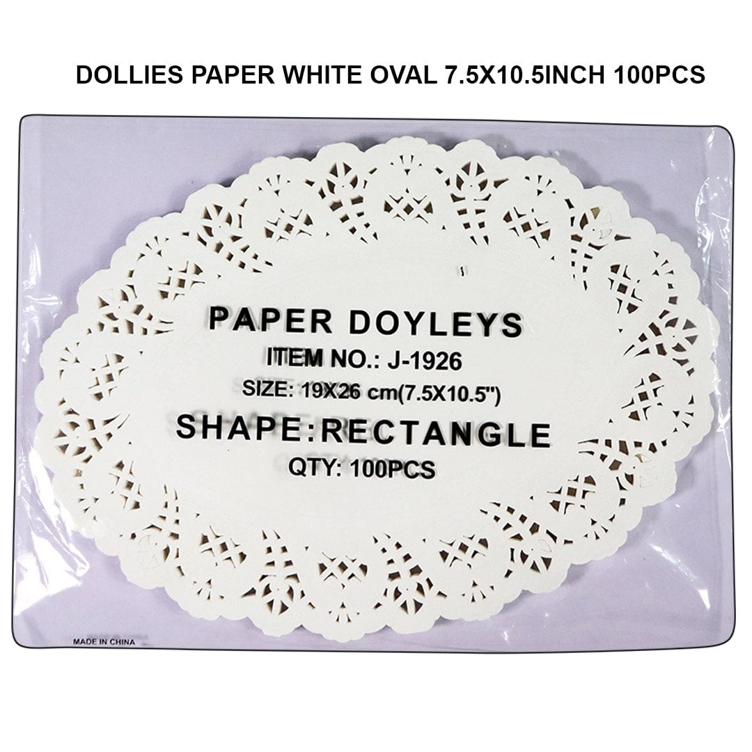Ravrai Craft - Mumbai Branch Craft Doilies Paper White Oval 7.5 X 10.5 Inch 100Pcs