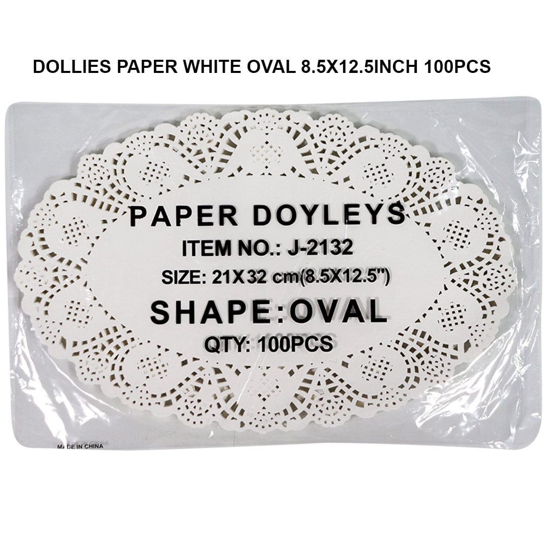 Ravrai Craft - Mumbai Branch Craft Doilies Paper White Oval 8.5 X 12.5 inch 100Pcs