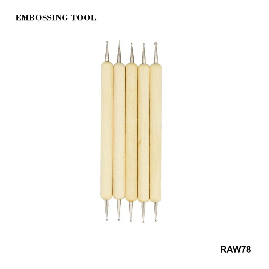 Ravrai Craft - Mumbai Branch Craft Embossing Tool Wooden 4Pcs