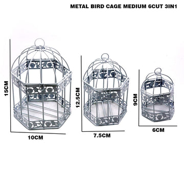 Metal Bird Cage Medium 6Cut 3 in 1
