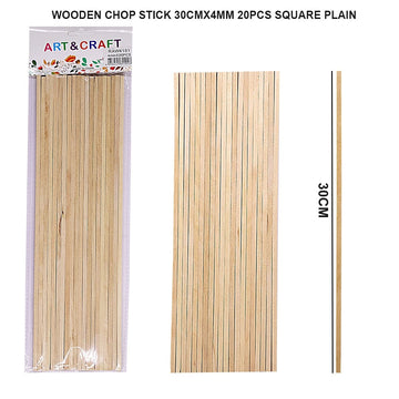 Ravrai Craft - Mumbai Branch craft wooden stick WOODEN STICK 30CM X 4MM 20PCS SQUARE PLAIN RAW4101