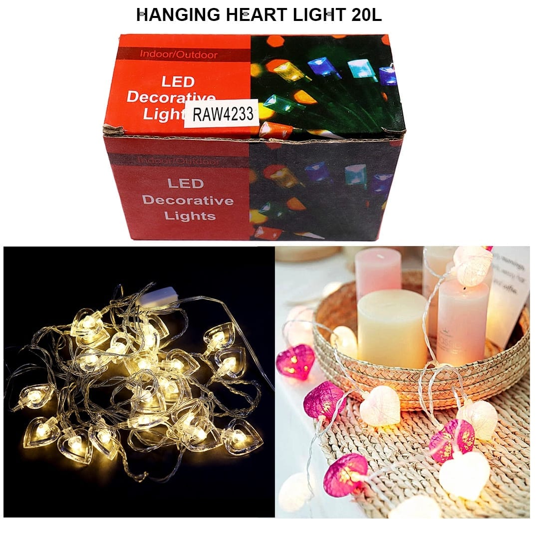 Ravrai Craft - Mumbai Branch Decoration Supplies Hanging Heart Lights 20L