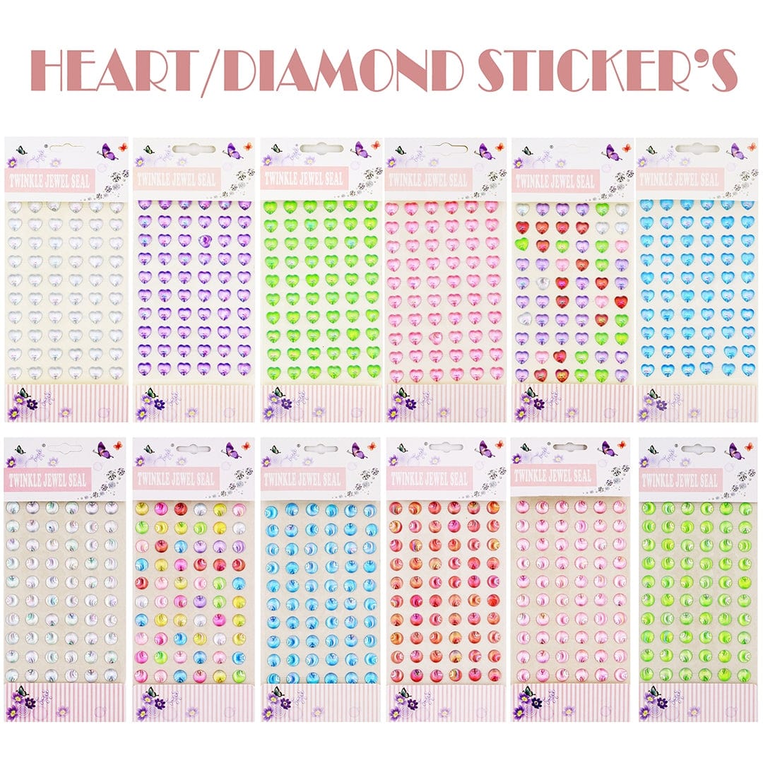 Ravrai Craft - Mumbai Branch Decorative Stickers Heart | Diamond Stickers