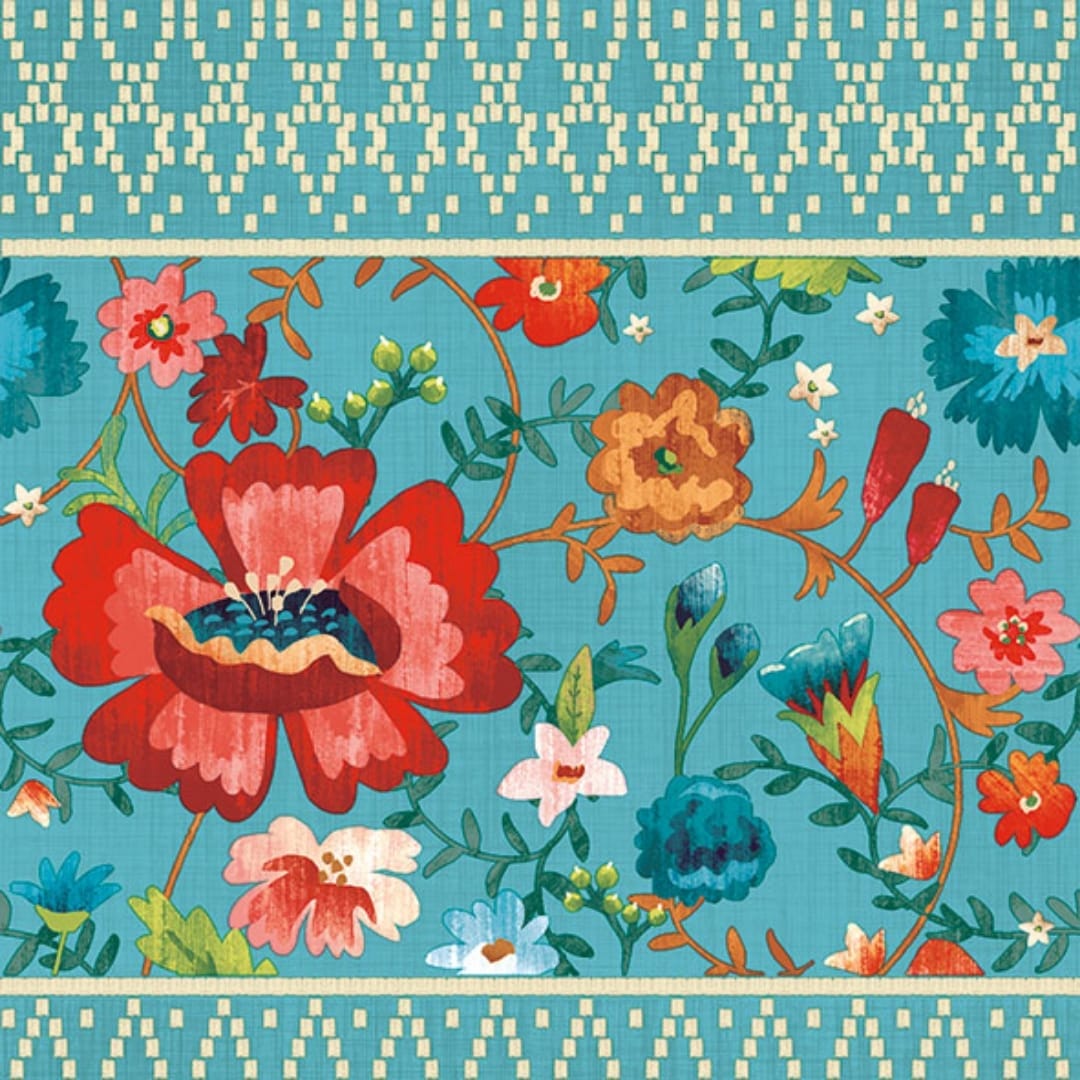 Ravrai Craft - Mumbai Branch Decoupage Elegant Floral Prints Decoupage Tissue Paper Set by Ambiente - 20pcs, 33×33cm (13313303)