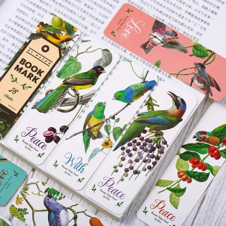 Ravrai Craft - Mumbai Branch Designed Paper BIRDS Premium Bookmark Cutout for Your Reading Pleasure  I Pack of 28 pcs I For journaling and scrapbooking