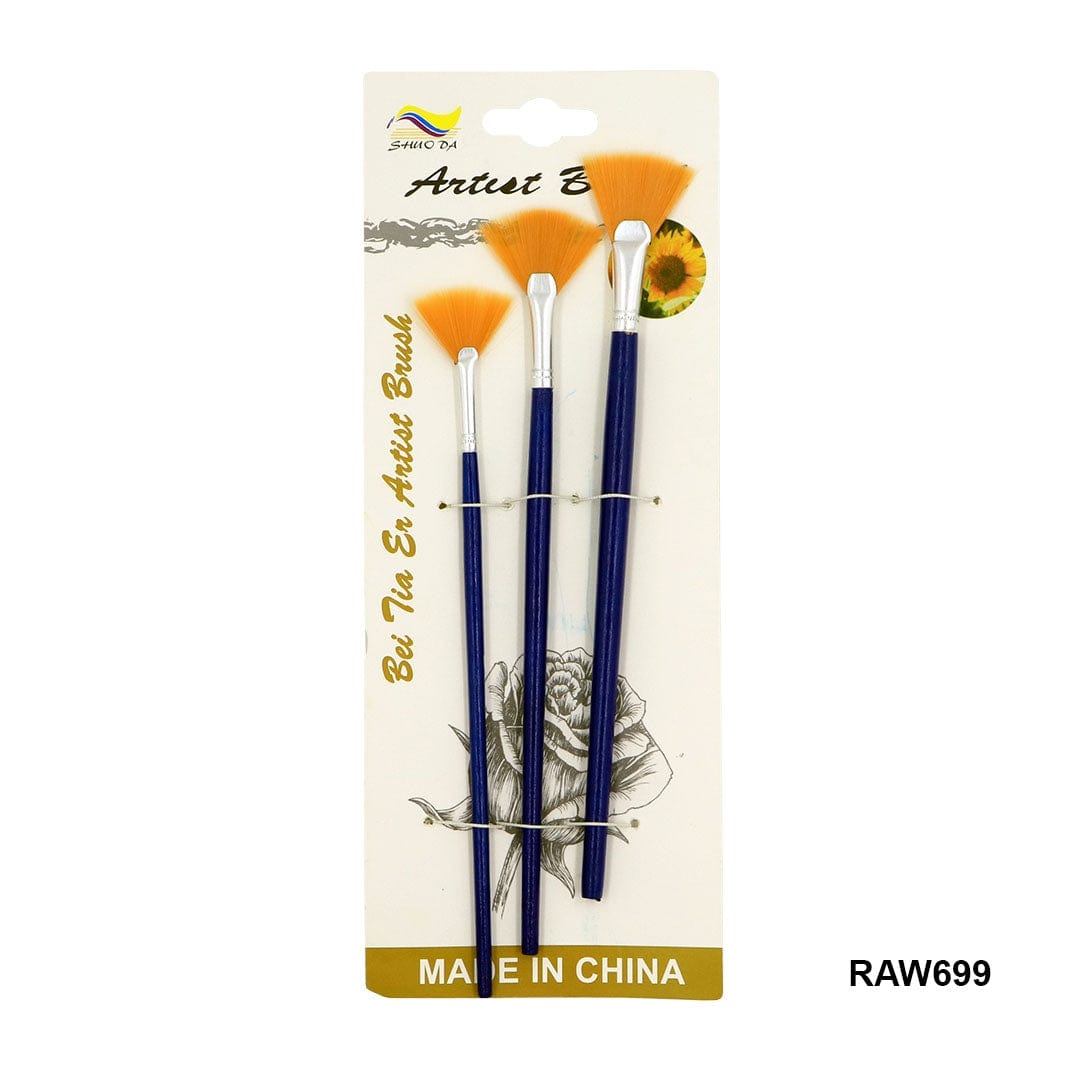 Ravrai Craft - Mumbai Branch Easel & Art Tools-brushes Paint Brush Set 3pcs