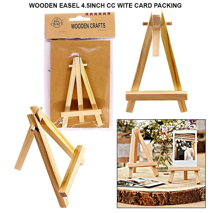Wooden easel 4.5inch cc with card packing